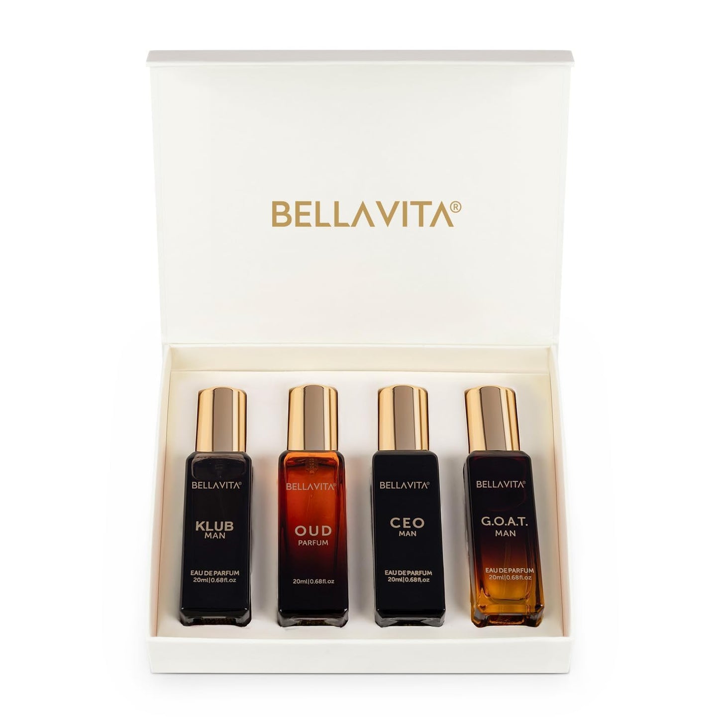 Bella Vita Luxury Perfume Gift Set Body Spray Oud Ceo G.O.A.T Fragrance 4 x 20ML