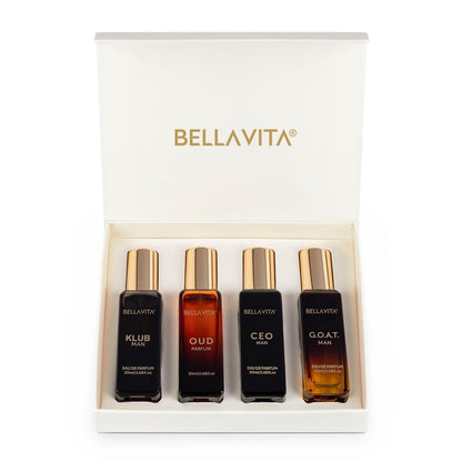 Bella Vita Luxury Perfume Gift Set Body Spray Oud Ceo G.O.A.T Fragrance 4 x 20ML