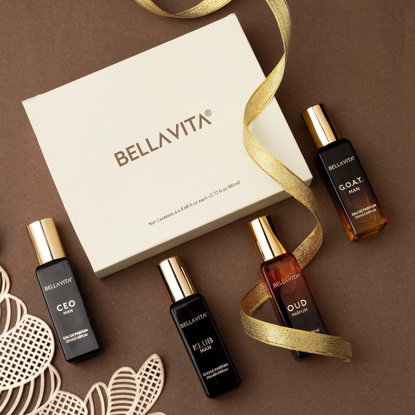 Bella Vita Luxury Perfume Gift Set Body Spray Oud Ceo G.O.A.T Fragrance 4 x 20ML