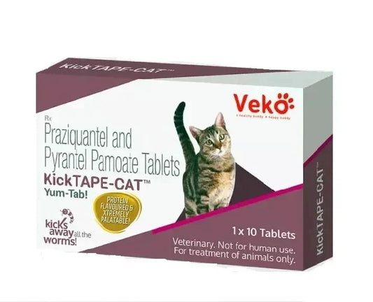 Veko Kick Tape Cat Dewormer, 10 tabs free shipping